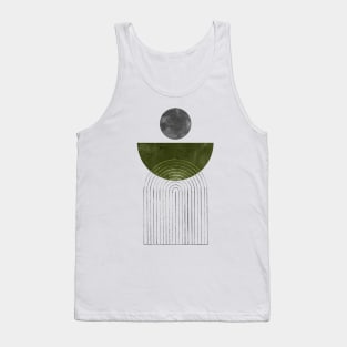 Olive green mid century modern shapes Tank Top